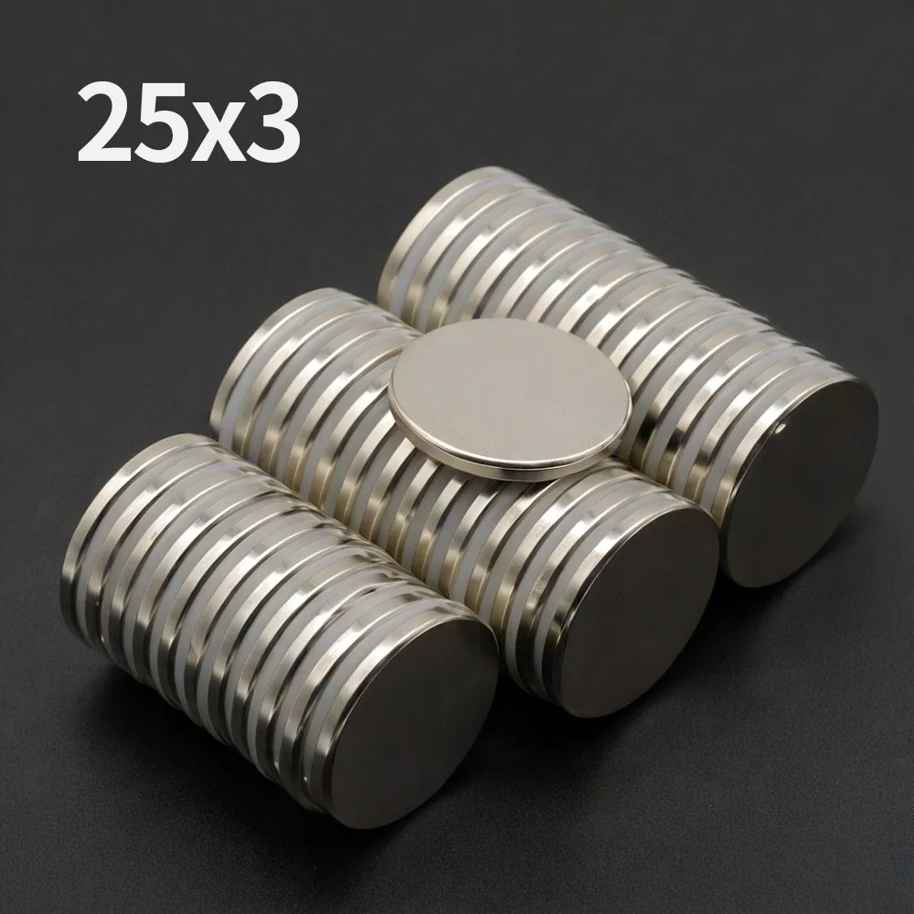 25x3mm Powerful Neodymium Magnet N35 NdfeB Permanent Magnetic imanes Round Super Strong Fridge Magnets DIY