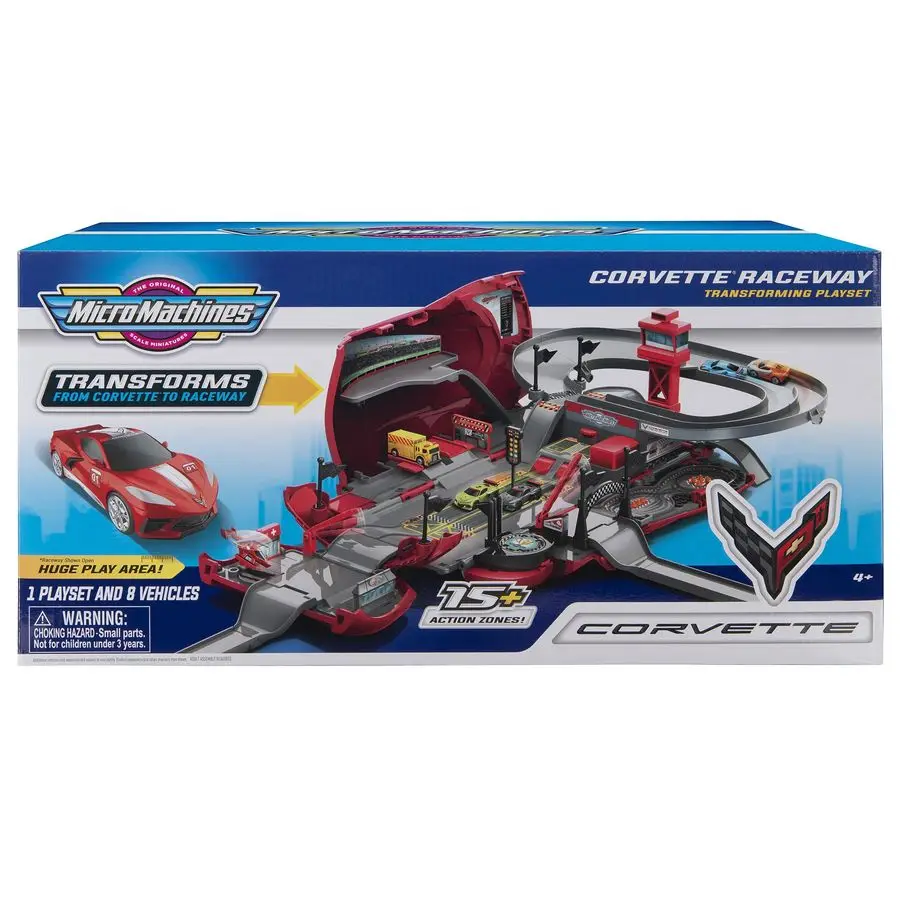 Machines Corvette Raceway Transforming Corvette into Raceway Playset Toy Cars for Kids and Collectors Collect Them All Amazon Ex