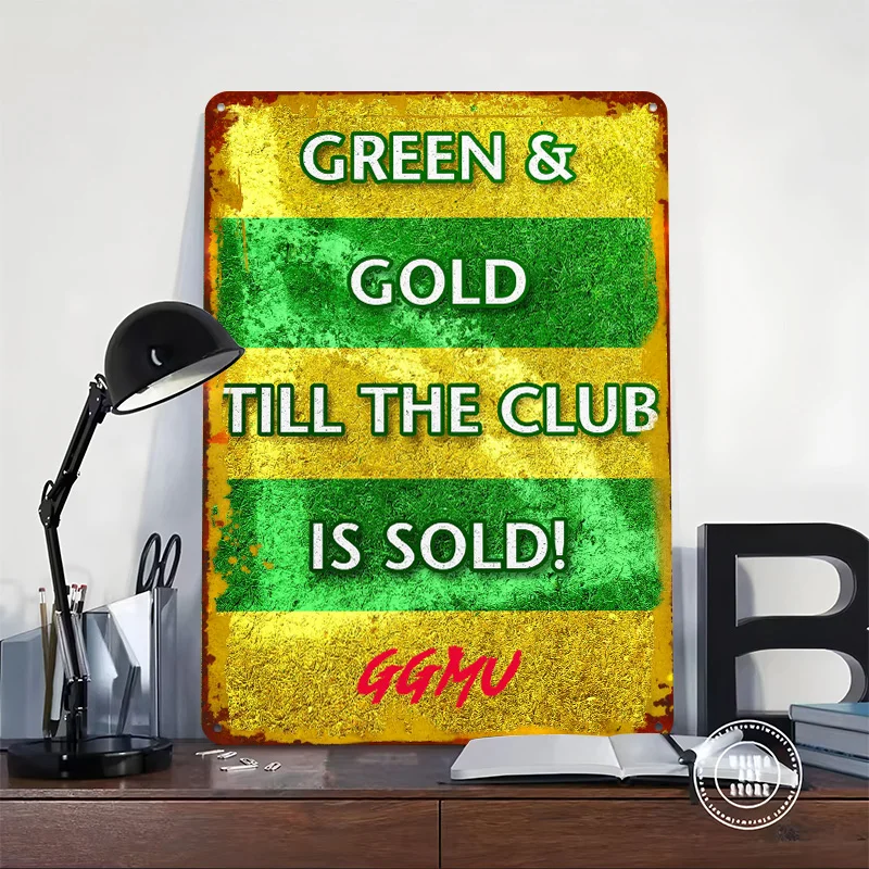 Man Utd Protest 2 Tinplate Poster Custom Wall Art Vintage Metal Signs Retro Tin Plaque for Coffee Bar Accessories House Decor