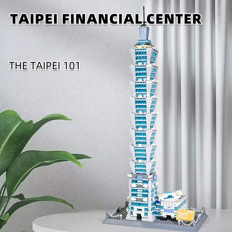 

Creative Taipei 101 Building Block Model China Taiwan Financial Center Modern Architecture Construction Brick Toy Collection