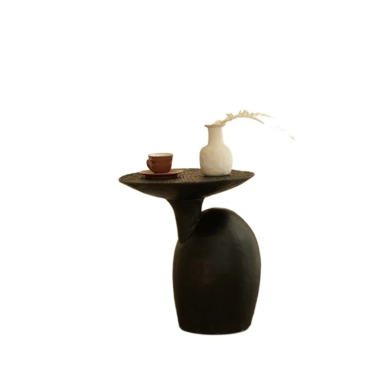 Wabi Sand wind solid wood round table coffee ta ble medieval flat ta ble pebble art furniture niche