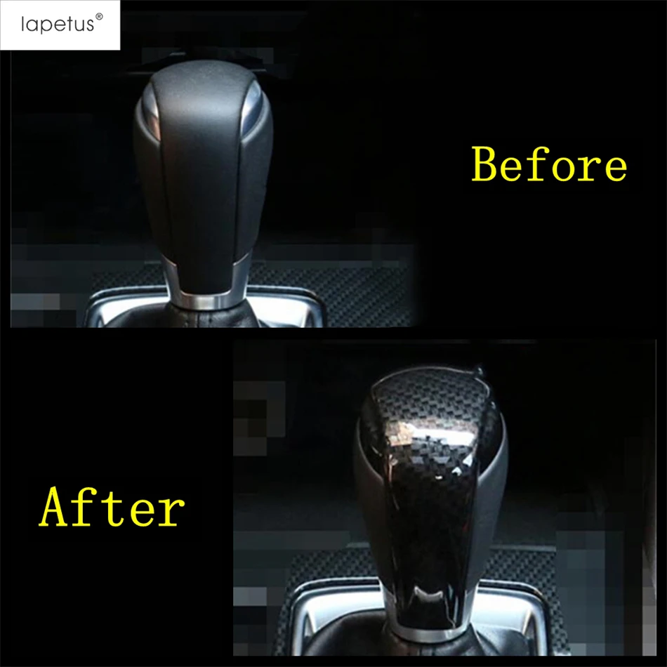 

Gear Shift Knob Handle Decoration Cover Trim Carbon Fiber Style Accessories Interior Refit Kit For Mazda CX-3 CX3 2015 - 2024