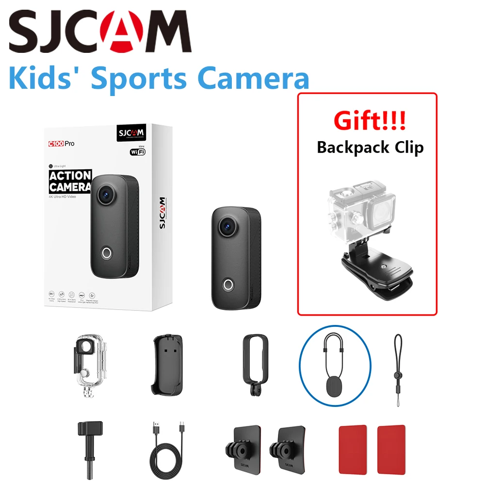 sjcam-c100-pro-action-camera-per-bambini-videocamera-4k-formato-mini-con-registrazione-a-un-tocco-pov-con-cordino-magnetico-regalo-per-bambini