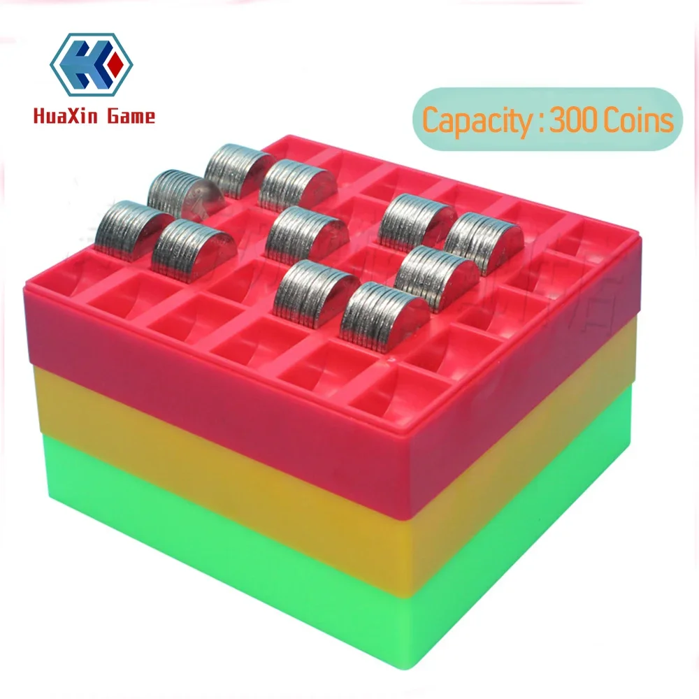 Video Game Room uses plastic coin box with a capacity of 25mm 300 game coins for count collection cash register storage plate