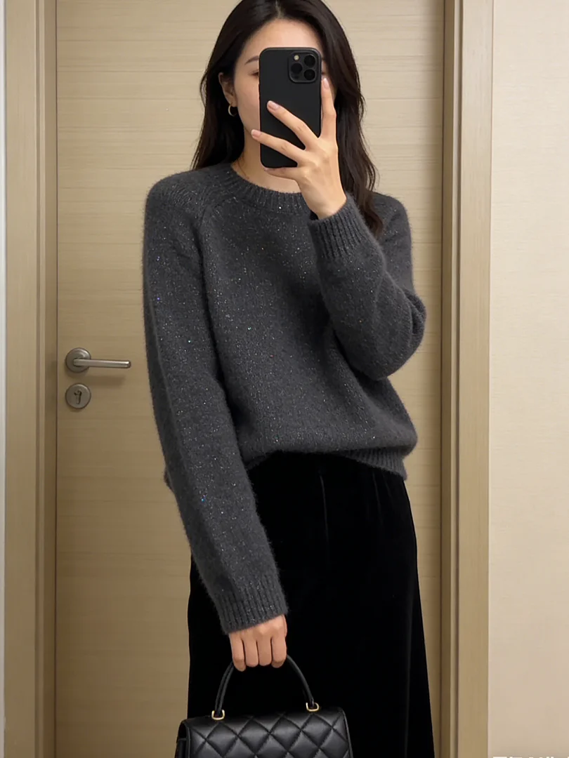 

Элегантный вязаный свитер высокого качества для ранней осени: уникальный и красивый женский модный топ для повседневной носки