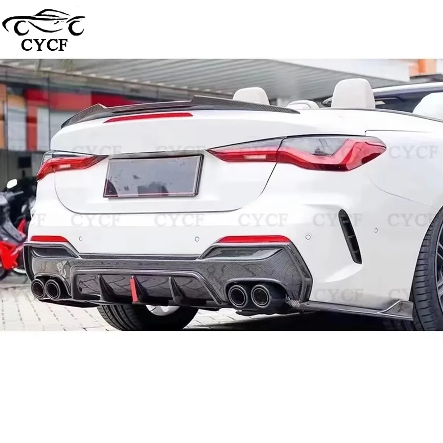 

For BMW 4 Series G22 G23 2020+ 3D Style Carbon Fiber Car Rear Diffuser Back lip Bumper Lip Spoiler Splitters Body Kit