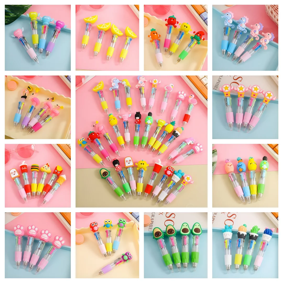 

10/15/20 шт./лот, милые мультяшные мини-шариковые ручки 4 цветов, кавайные ручки-единороги и фламинго, выдвижные канцелярские принадлежности, подарок, школьные и офисные принадлежности
