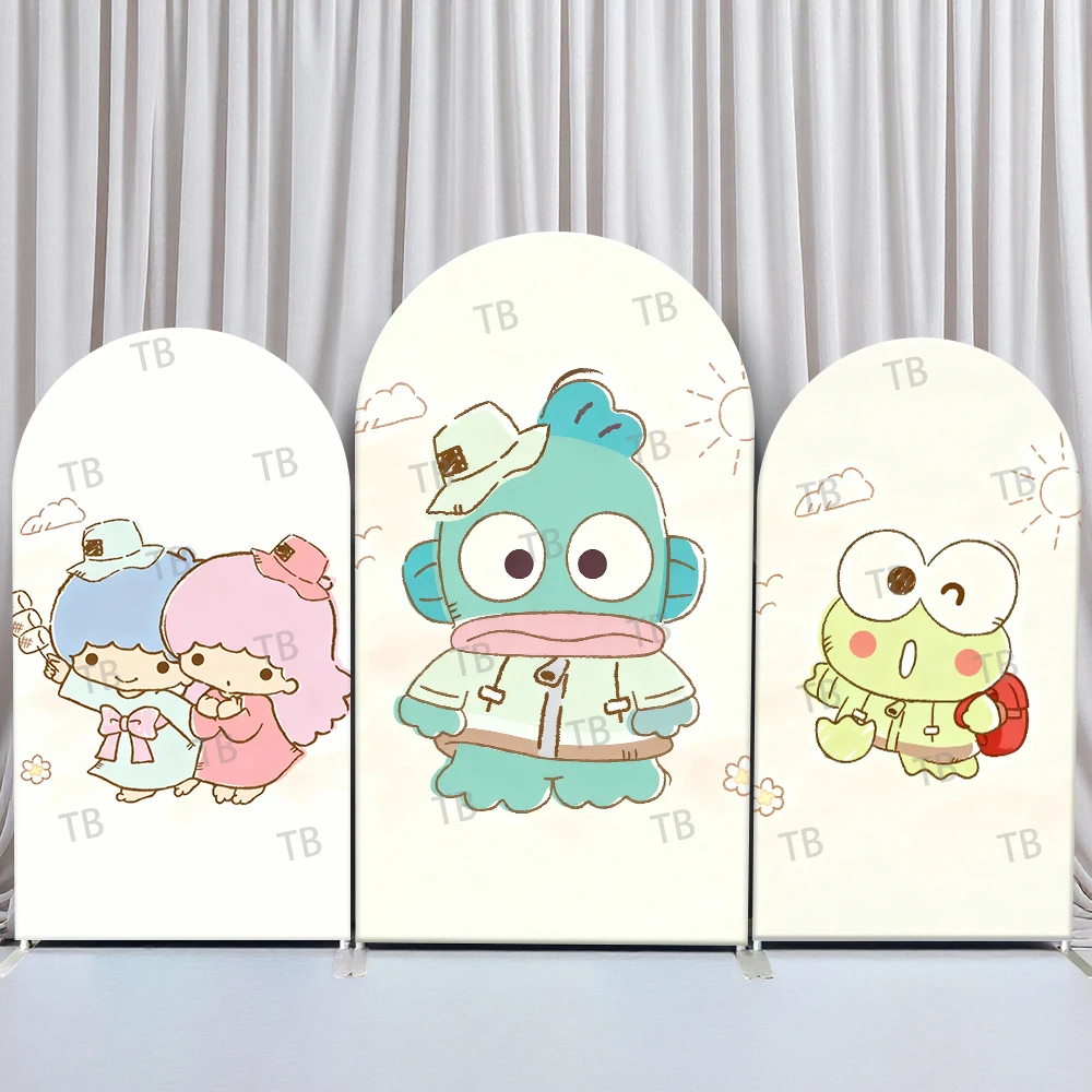 

Little Twin Stars Outdoor Adventure Style Arch Backdrop Cover Lively Festive Scene For Kids Birthday Baby Shower Photo Booth