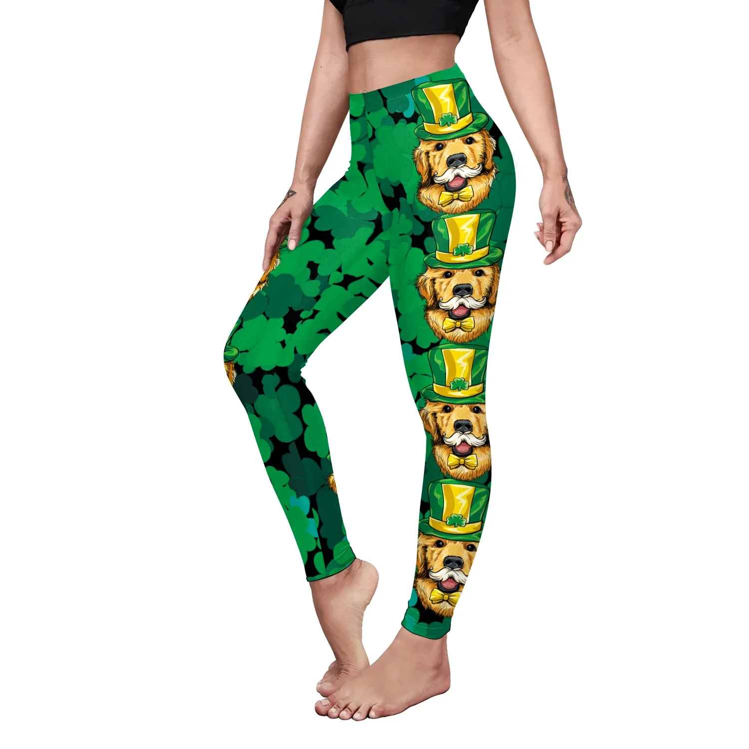 Leggings de fête Shamrock pour femmes, taille haute, collants élastiques doux Irish Everver, pantalons de festival irlandais, habillage de fête