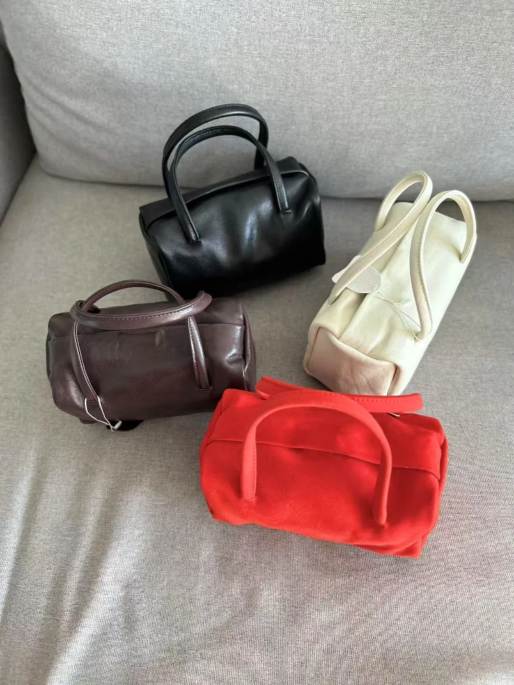 

Cute Toast Handbag Tannery Leather Square ape Women's Handbag Frosted Leather Tote Bag High Quali Real Leather Bag