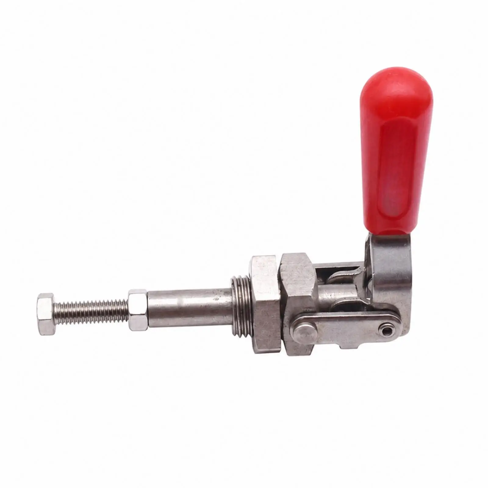 Stainless Steel Push Pull Clamp Quick Release Fixture with Red Handle for Woodworking Metalworking Jig