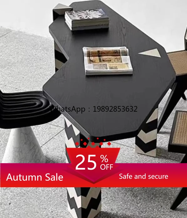 

simple solid wood home dining table creative triangular arrow desk desk