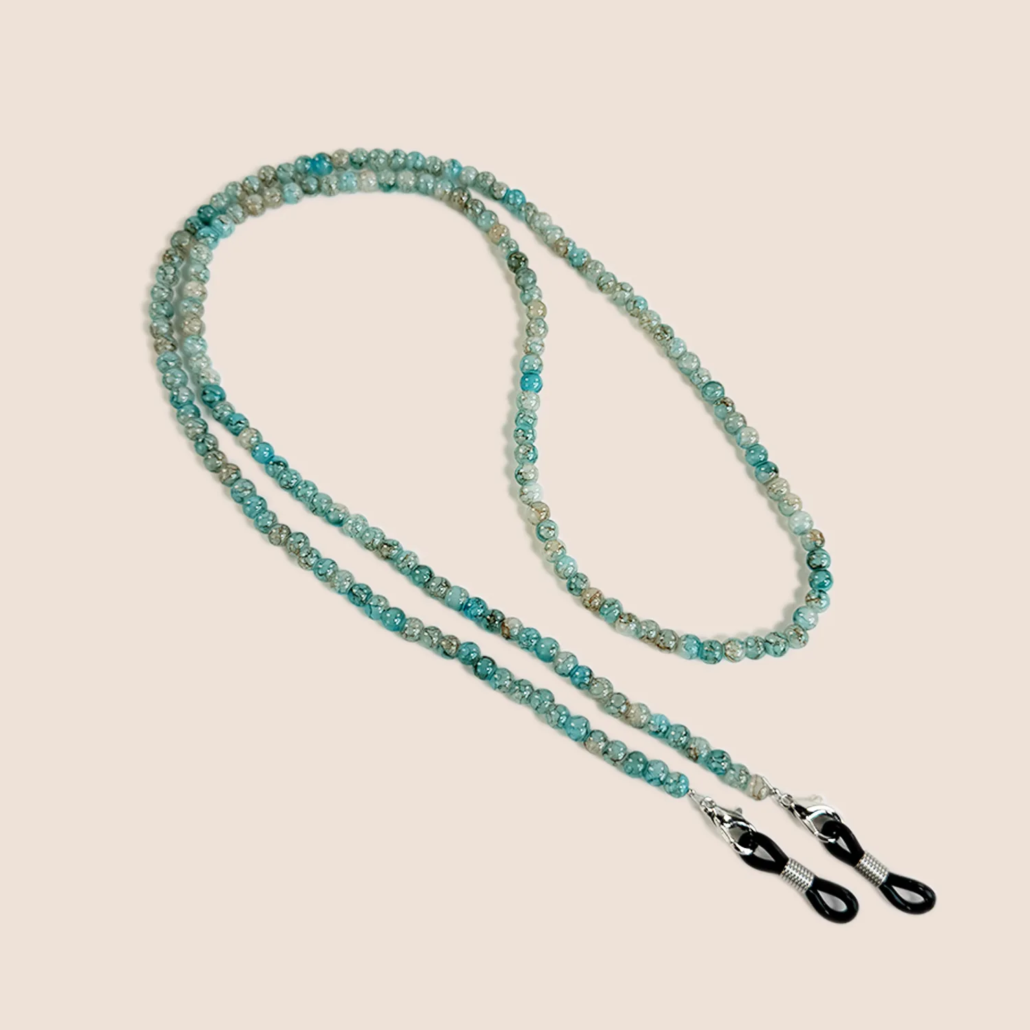Handgefertigte Brillenkette aus farbigem Vintage-Glas, Unisex-Halskette, Anti-Verlust- und Anti-Rutsch-Brillenband – Detail 9