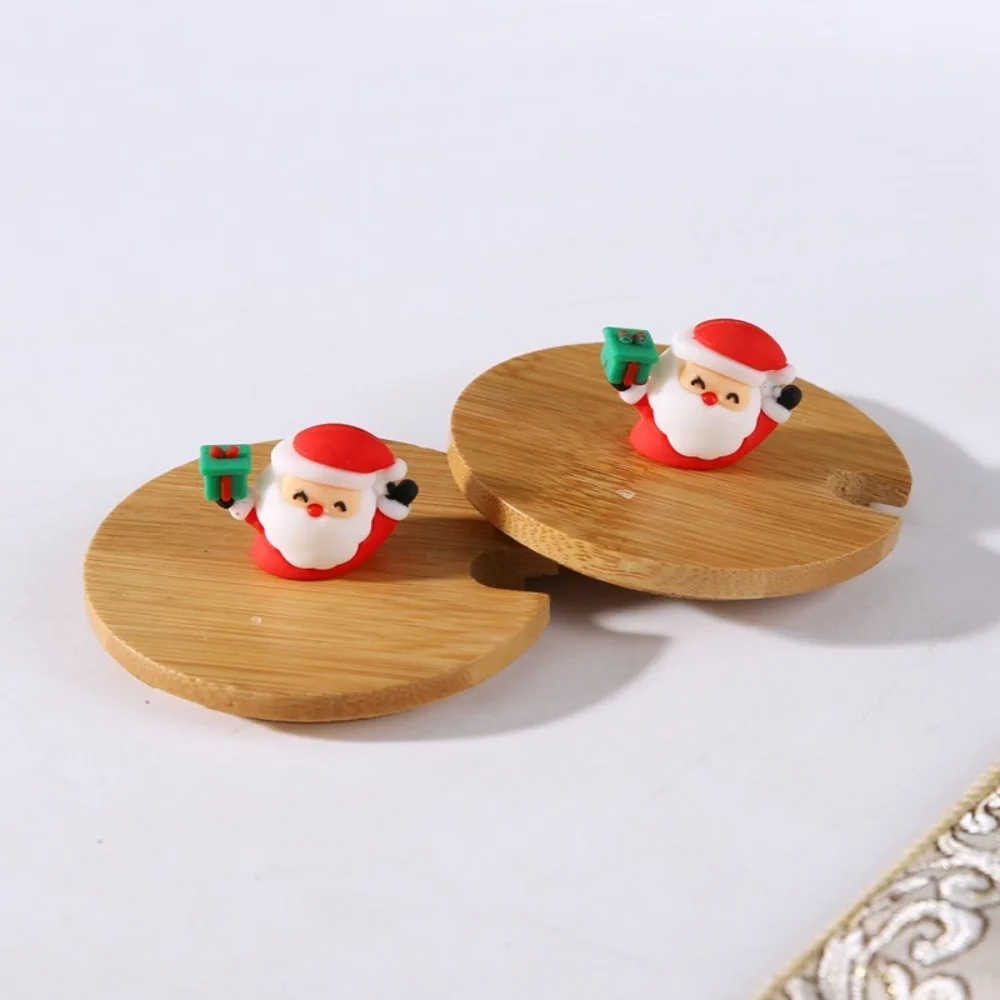 

Cute Merry Christmas Mug Gift Box Ceramic Wooden Lids Cup Spoon Set Red Green Party Accessories Coffee Cup Teaspoon Home Use