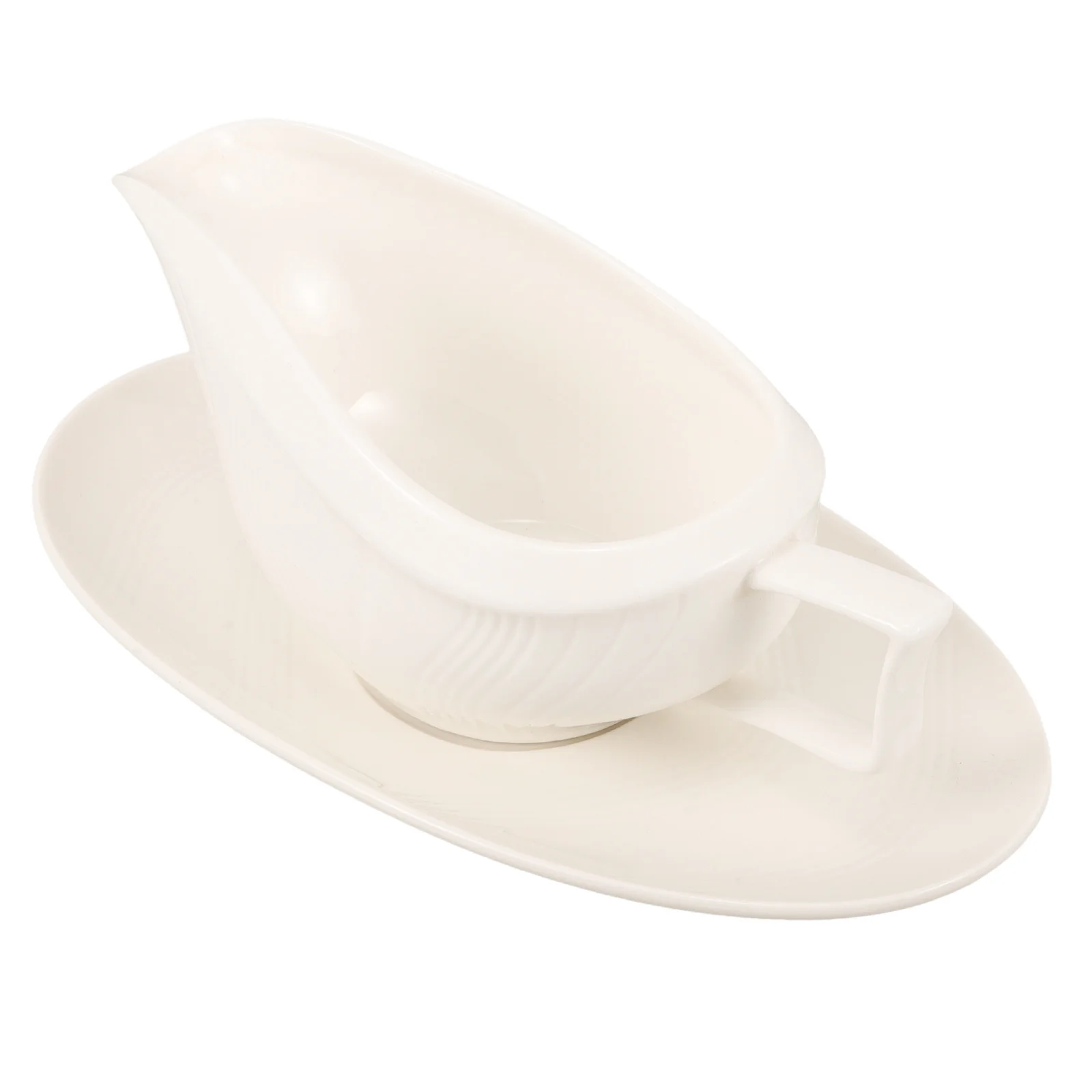 

Ceramic Gravy Boat Saucer Set 250ml Striped Pattern Sauce Jug Creamer Pitcher Salad Dressing Broth Coffee Milk Server