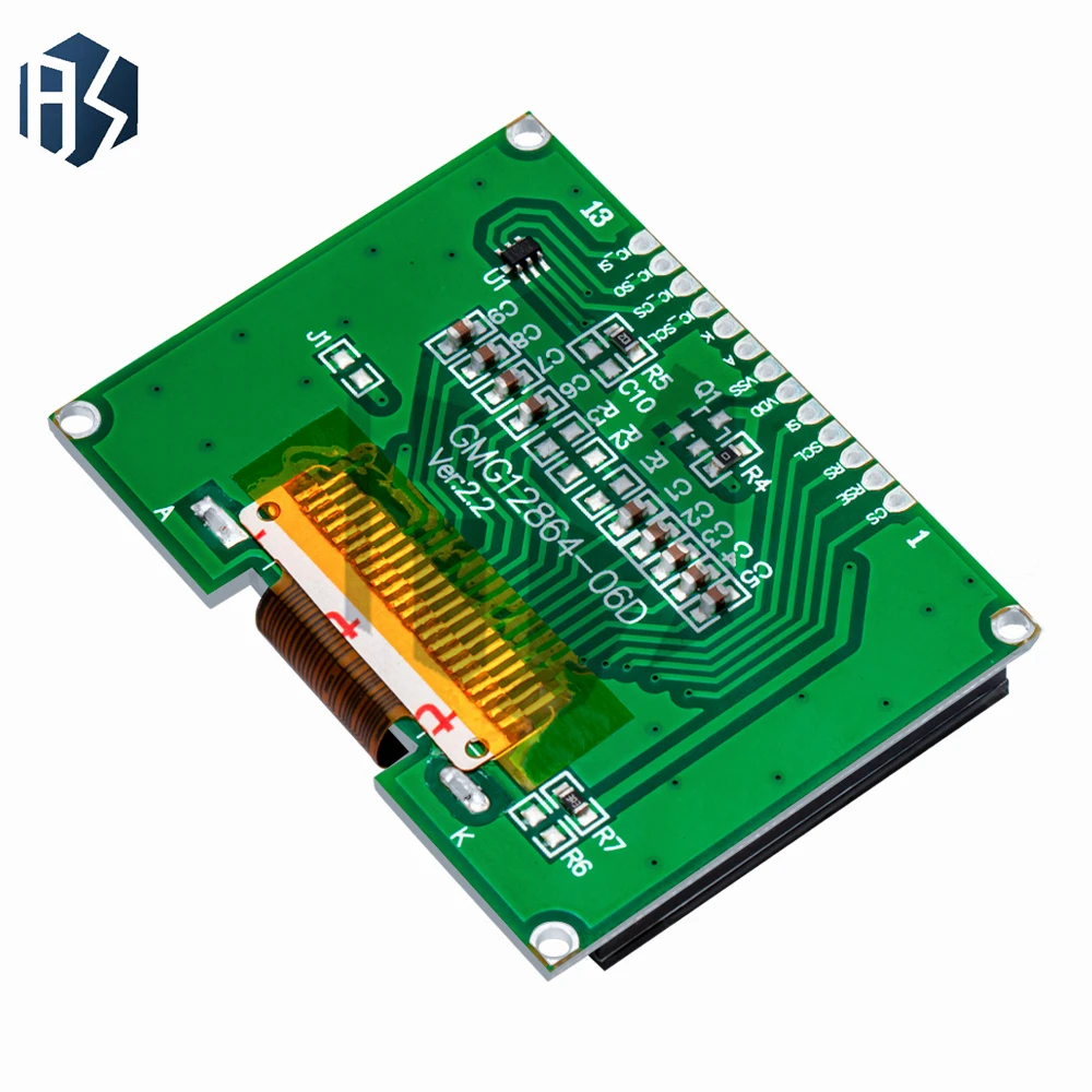 Lcd12864  12864-06D, 12864, LCD Module, COG, With Chinese Font, Dot Matrix Screen, SPI Interface
