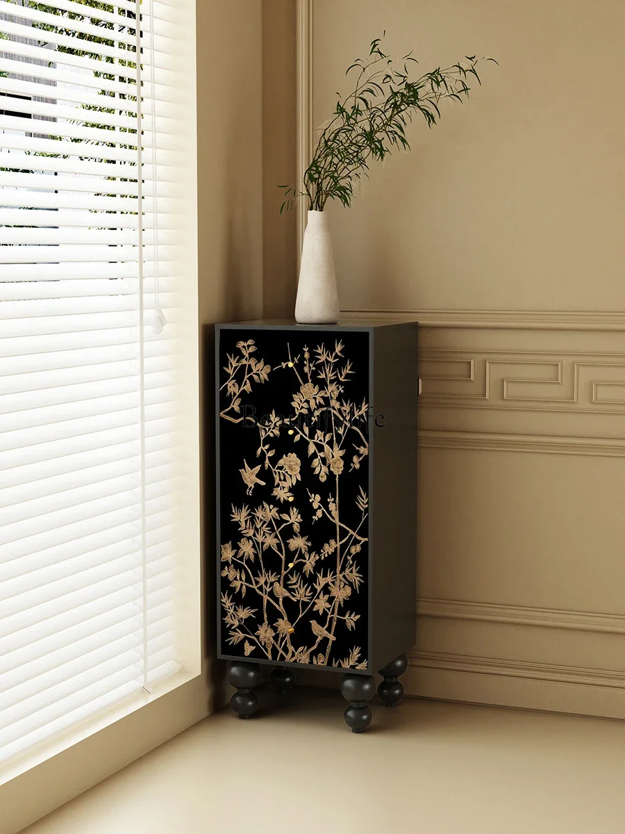 X4 New Chinese style hi shang branch chest of drawers solid wood against the wall multi-functional storage cabinet