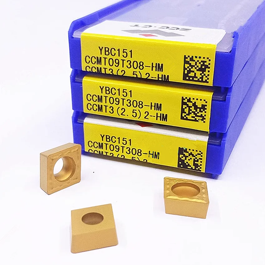 10pcs CCMT09T308-HM YBC151 CCMT09T308-HM CCMT09T308 CCMT32.52 ZCC.CT CNC carbide inserts Turning inserts For Steel P05-P20