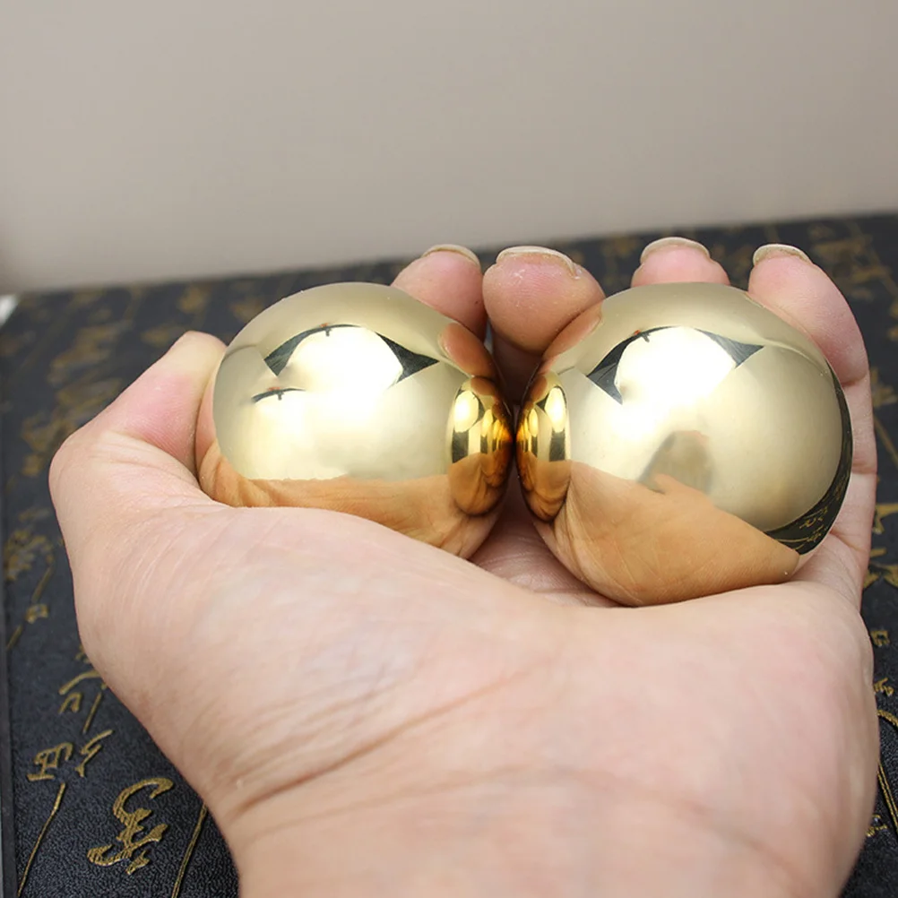 

Solid Brass Ball Health Fitness Middle-aged and Elderly Hand Massage Pair Portable Balls Massager