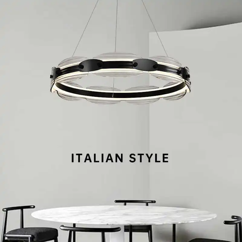 

Italian light luxury circle living room, modern simplicity, creative personality, dining room, bedroom, study, chandelier