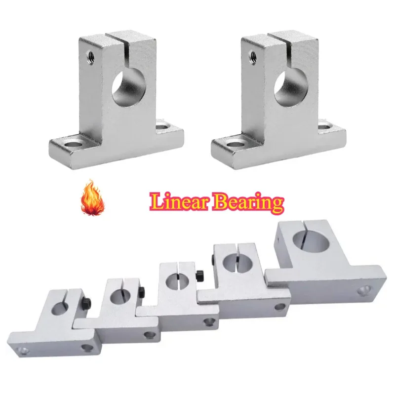 1/ 4PCS Sk8/10/12/16/20/25/30mm Linear Bearing 8mm Aluminum Alloy Rail Shaft Motion Axis Support Bracket CNC 3D Printer Bracket