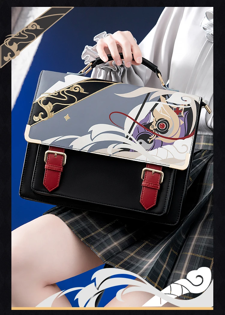 لعبة جديدة هونكاي فو هوا تأثيري حلي حقيبة Preppy حقيبة مساحة كبيرة مقسمة تخزين مشبك مغناطيسي تصميم قابل للتحويل