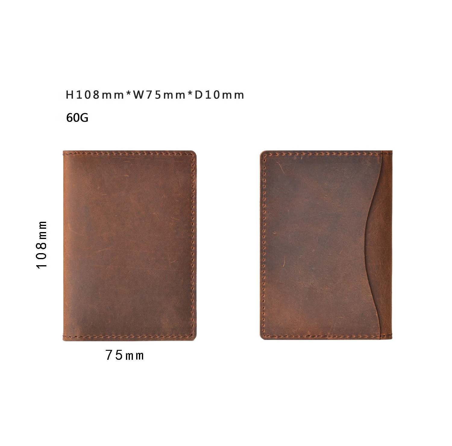 Men Credit ID Card Holders Rustic Crazy Horse Leather Customized Business Unisex Wallet Cardholder Wholesale