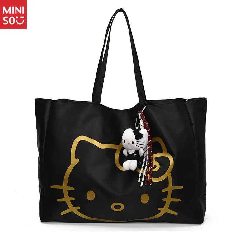 Miniso Large Hello Kitty Tote Bag for Women, Lightweight Shoulder Bag, Student Commuter Shopper