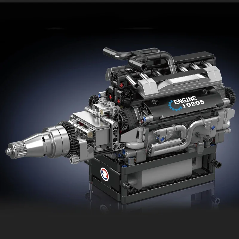 몰드 킹 10205 RR 빈티지 자동차 V12 엔진 빌딩 블록 브릭 조립 모델 세트 테크니컬 자동차 부품 장난감 선물용 (733피스)
