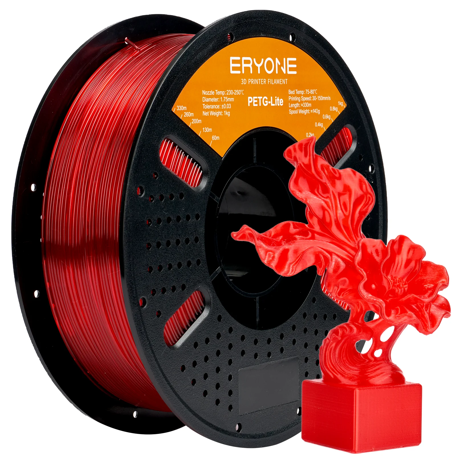 ERYONE 1 kg PETG-Filament 1,75 mm, EU-Mega-Sale 3D-Drucker Starkes Filament Einfaches Drucken, Versand aus Deutschland für schnelle Lieferung