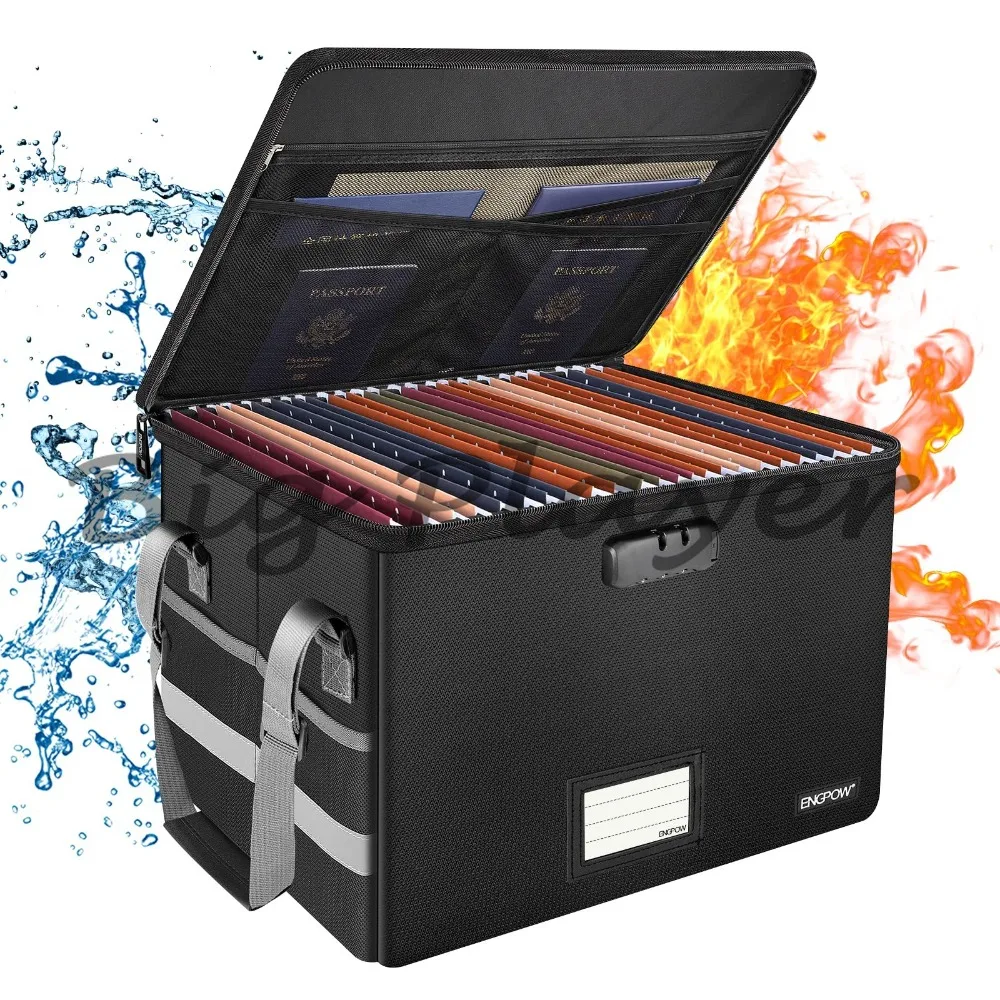 

Ящик для файлов с замком, огнестойкий органайзер для хранения файлов, антистатический, складной огнестойкий ящик для документов, ящик для документов с ручкой