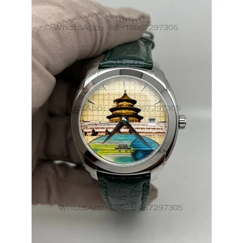 Temple of Heaven Enamel Mechanical Single Calendar 40mm Large Dial Men's Watch