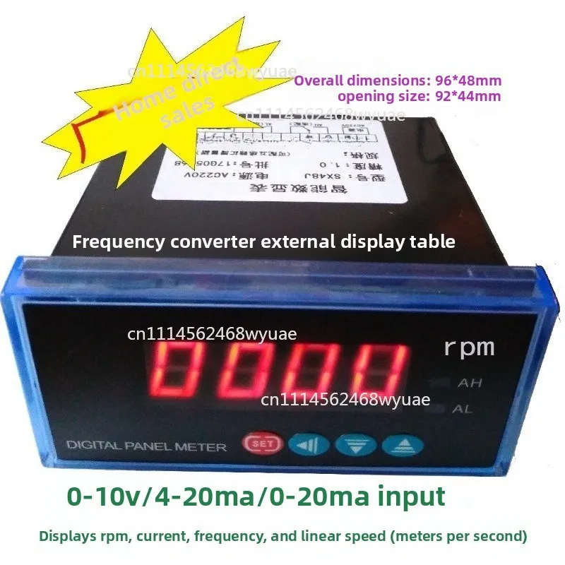SX48 0-10V Tachometer Digital Display Meter Frequency Converter Frequency Meter Ampere Meter 4-20mA,DP3 Rpm Transmitting