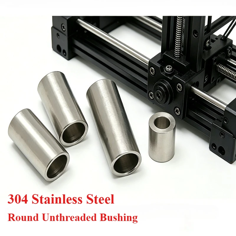 High Precision 304 Stainless Steel Bushing Non Threaded Round Spacer Hollow Cylinder Sleeve Pipe Inner Dia 10mm 12mm Hardware