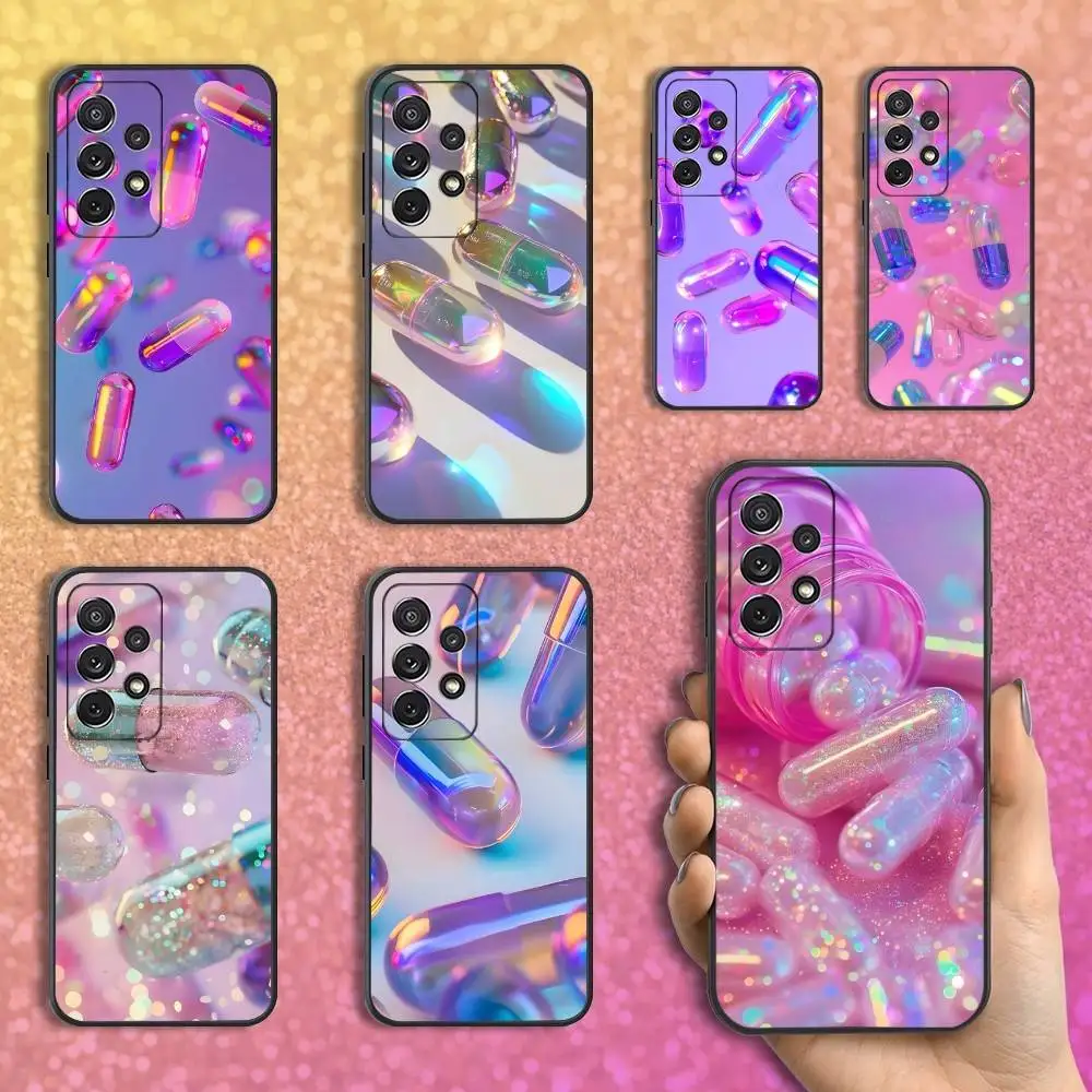 

Dream Art Pills Pink Phone Case For Samsung S25,S24,S23,S22,S21,S20,S10,Ultra,Plus,Lite,FE,Soft Silicone Black Cover