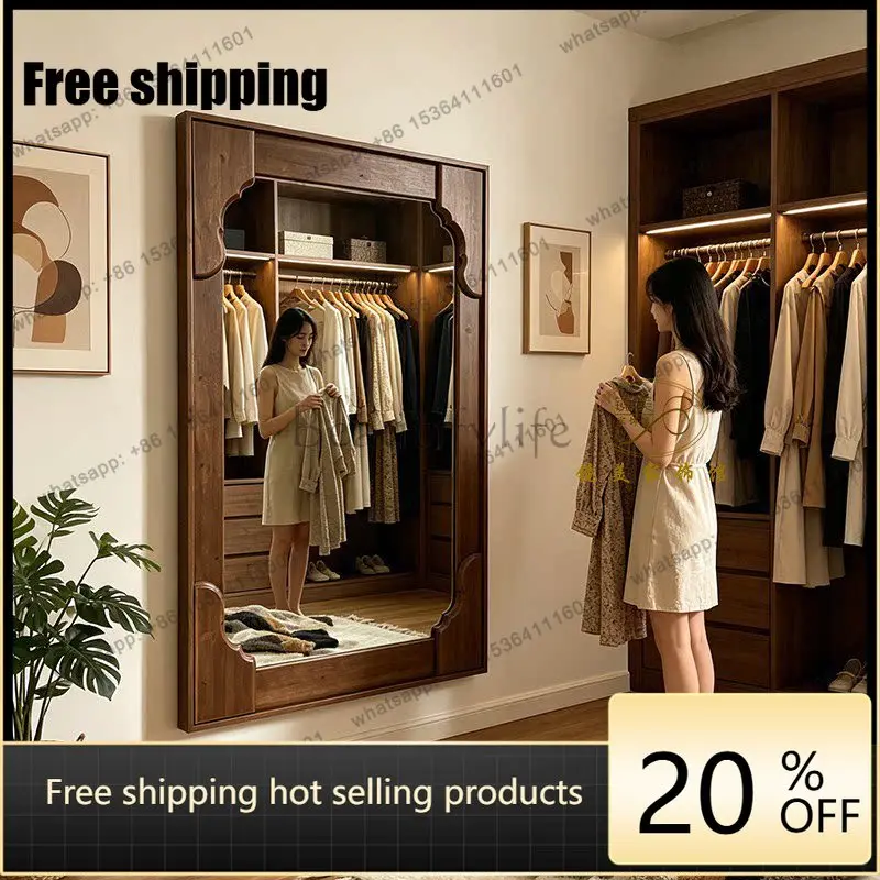 hot French retro homestay cloakroom dressing mirror classical clothing store fitting mirror