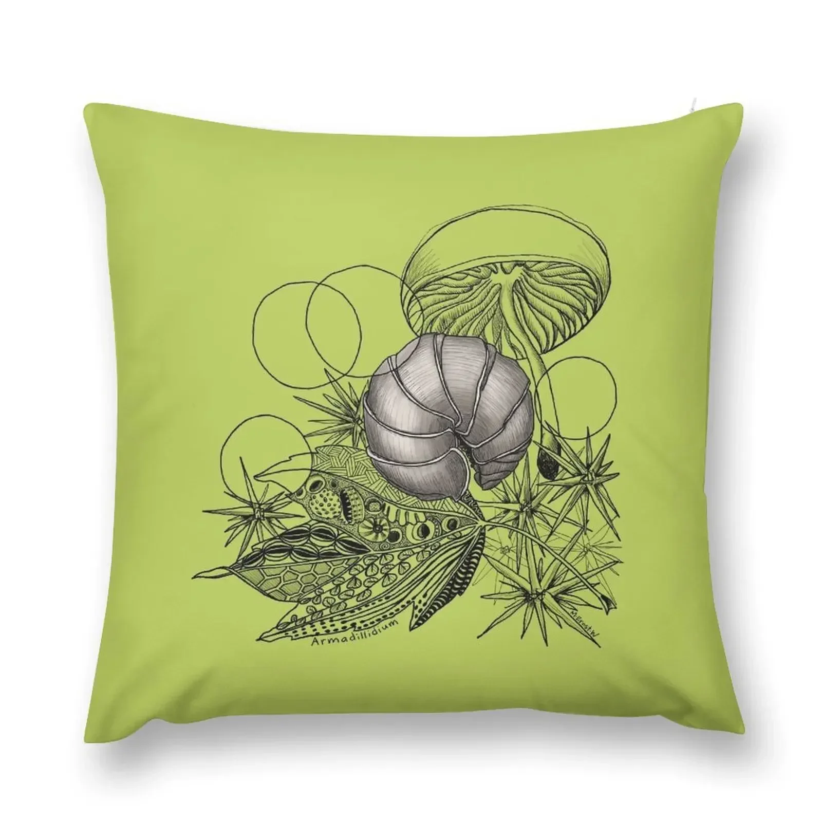 

Curled up Roly-Poly Doodle Throw Pillow Christmas Pillow Covers Cushion Cover For Sofa Custom Cushion Photo pillow