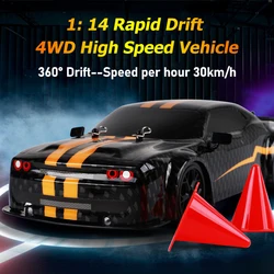 1/14 Rapid Drift 4WD High Speed Car 30KM/H Mustang Racing 2.4G Simulation Model RC Remote Control For Adult children's toys