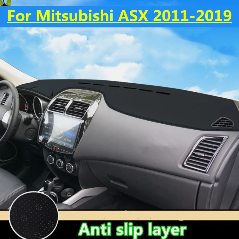 PU Leather Left Hand Drive Dashboard Cover Dash Pretector Anti-Slip Mat Trim Dashmat Carpet For Mitsubishi ASX 2011-2019