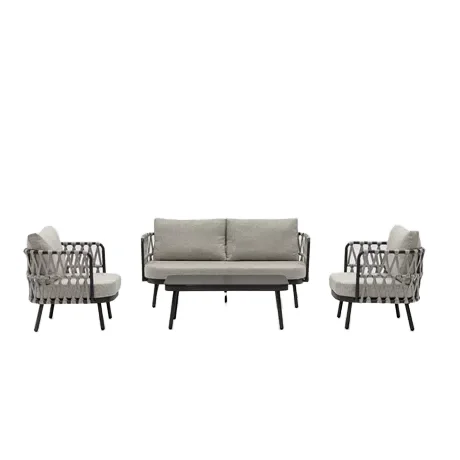 

Modern Simple Outdoor Aluminum Frame Patio Leisure Furniture Set Garden Sofa with Rope Woven Design