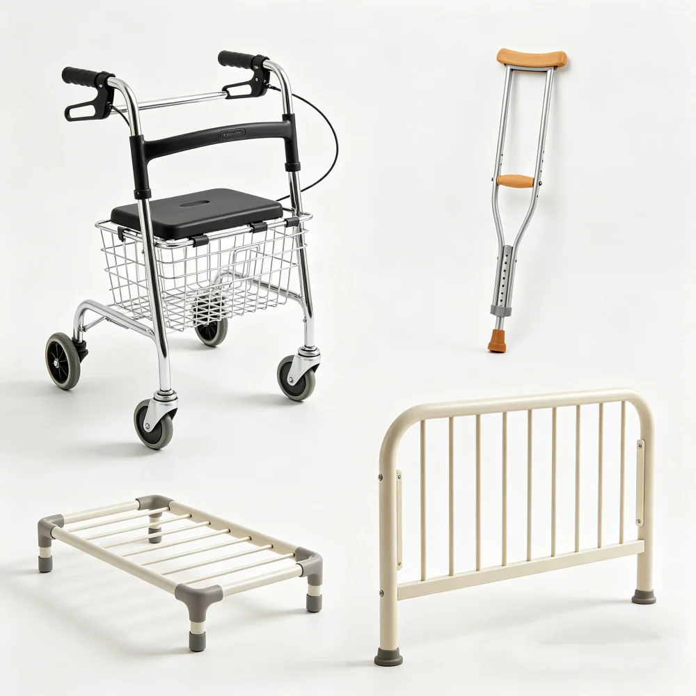 Alüminyum hasta scooterı, rehabilitasyon için uygun, tekerlekli katlanabilir mobilya aksesuarları