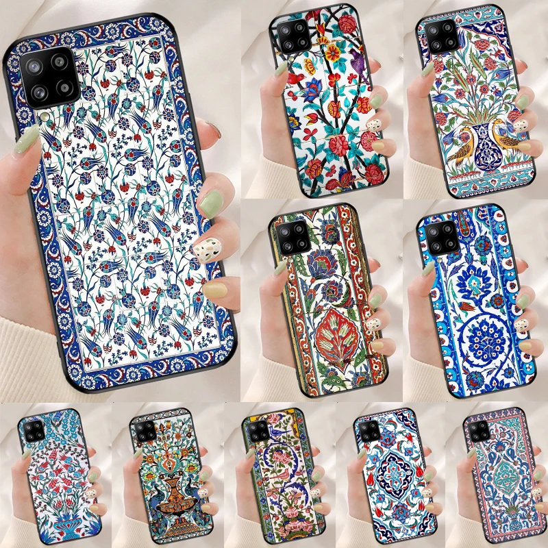 Ancient Floral Tiles For Samsung Galaxy A26 A05 A06 A16 A54 A34 A14 A22 A32 A52 A55 A35 A15 A53 A13 A56 A36 Case