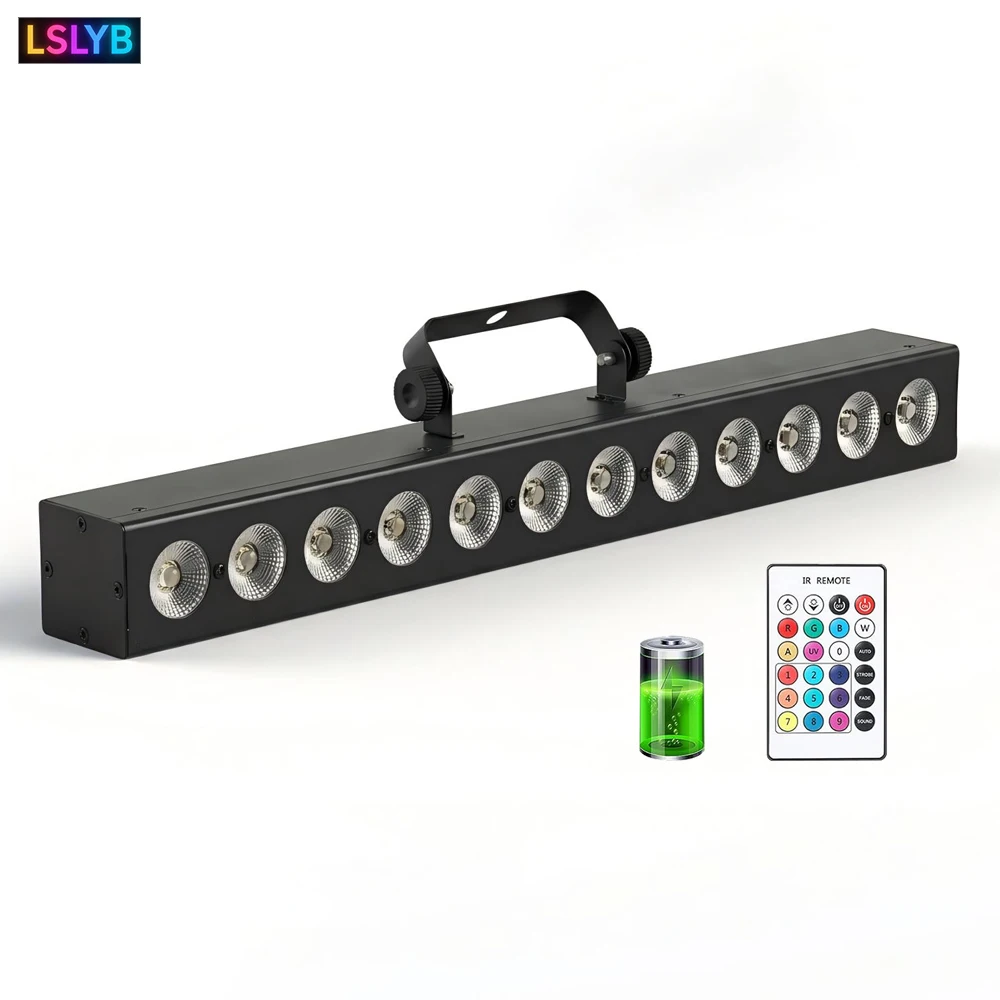 

Светодиодный прожектор 12x18W RGBWA+UV 6IN1 с функцией перезарядки, светодиодная панель для освещения стен, DJ-освещение для дискотек, баров, домашних вечеринок, небольших мероприятий