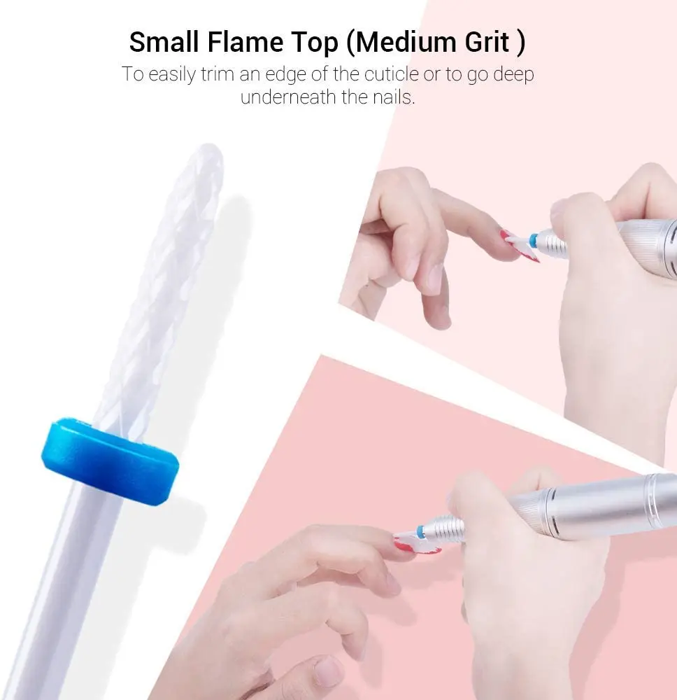 7 szt./zestaw frezów ceramicznych do manicure, zestaw wierteł do paznokci do usuwania żelu i polerowania.