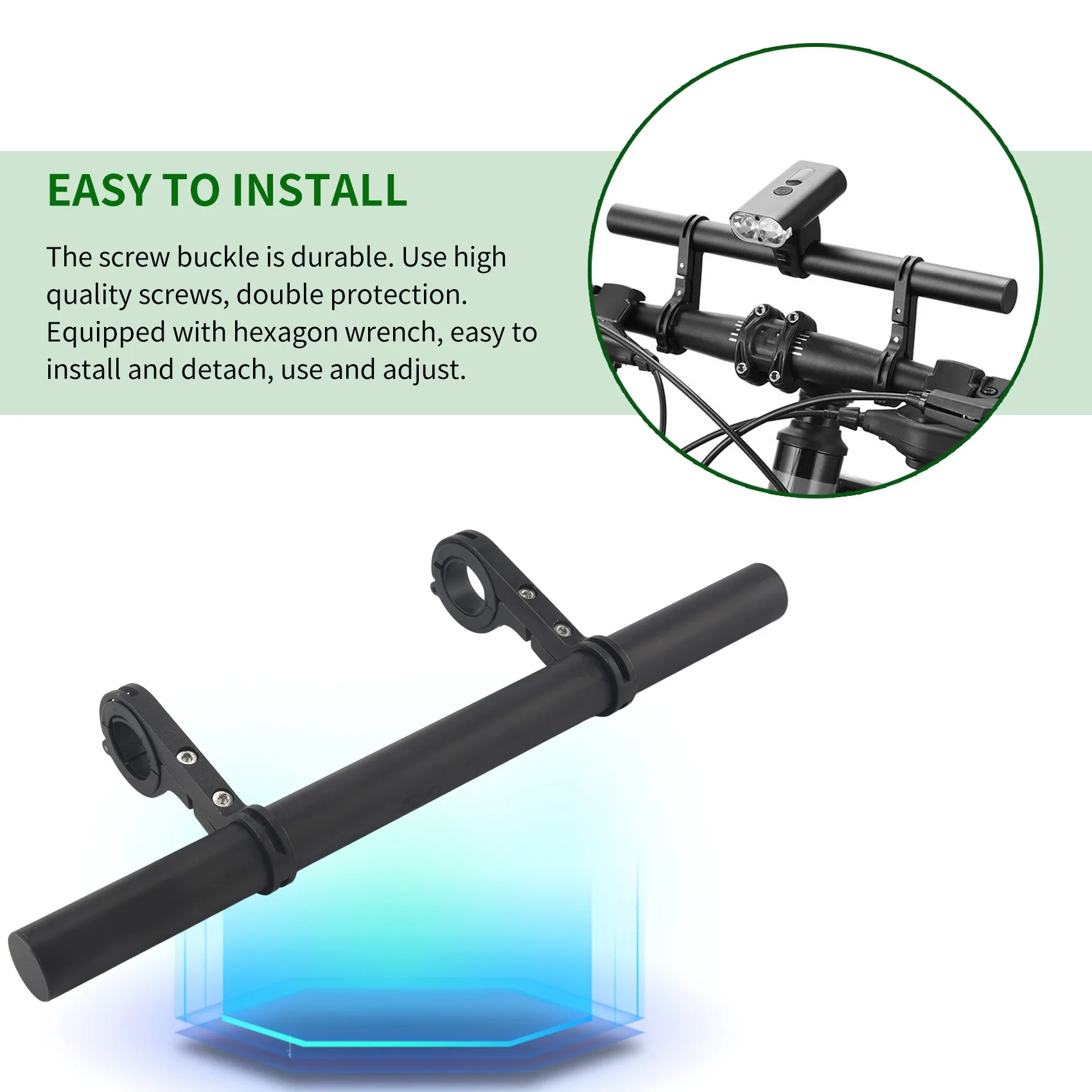 Y49A-الدراجة المقود تمديد 30 سنتيمتر دراجة المقود موسع سبائك الألومنيوم قوس ل المشبك عداد السرعة العلوي GPS #2