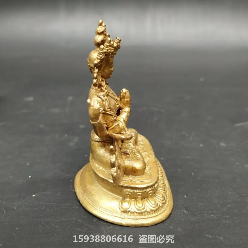 Alloy imitation pure copper Tibetan four-armed Guanyin Bodhisattva Buddha statue vintage imitation of old goods