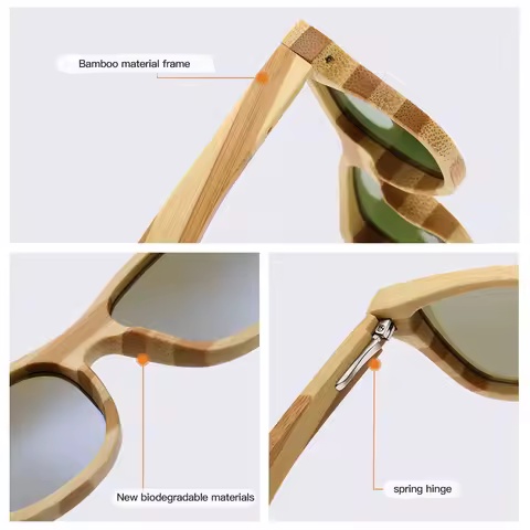 GM Natural Zebra bamboo adult sunglasses Manual polarized glasses Mirror coated lens Glasses Gift box 8621C