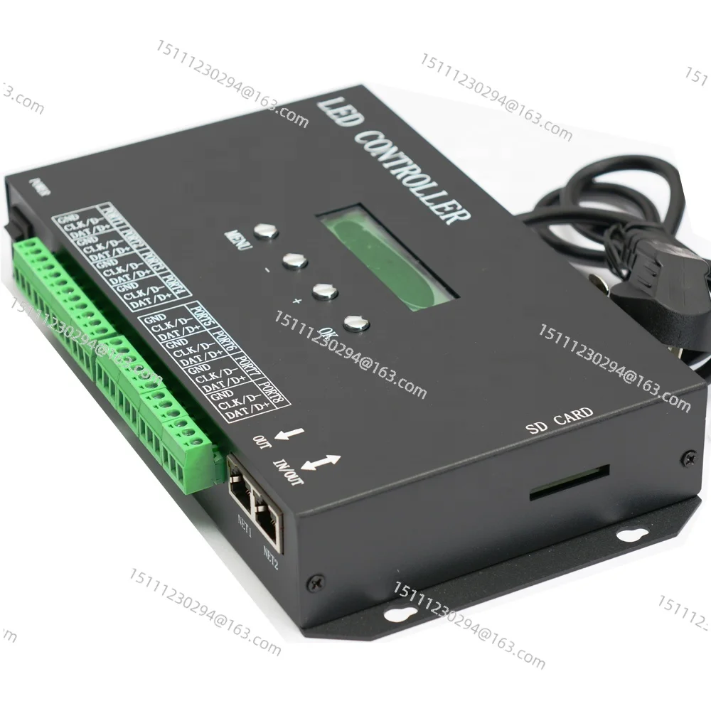 T-300K PRO T300K PRO led pixel controller RGB PC on line pixel full color Controller VIA PC SD Card 8 ports ws2811 ws2801