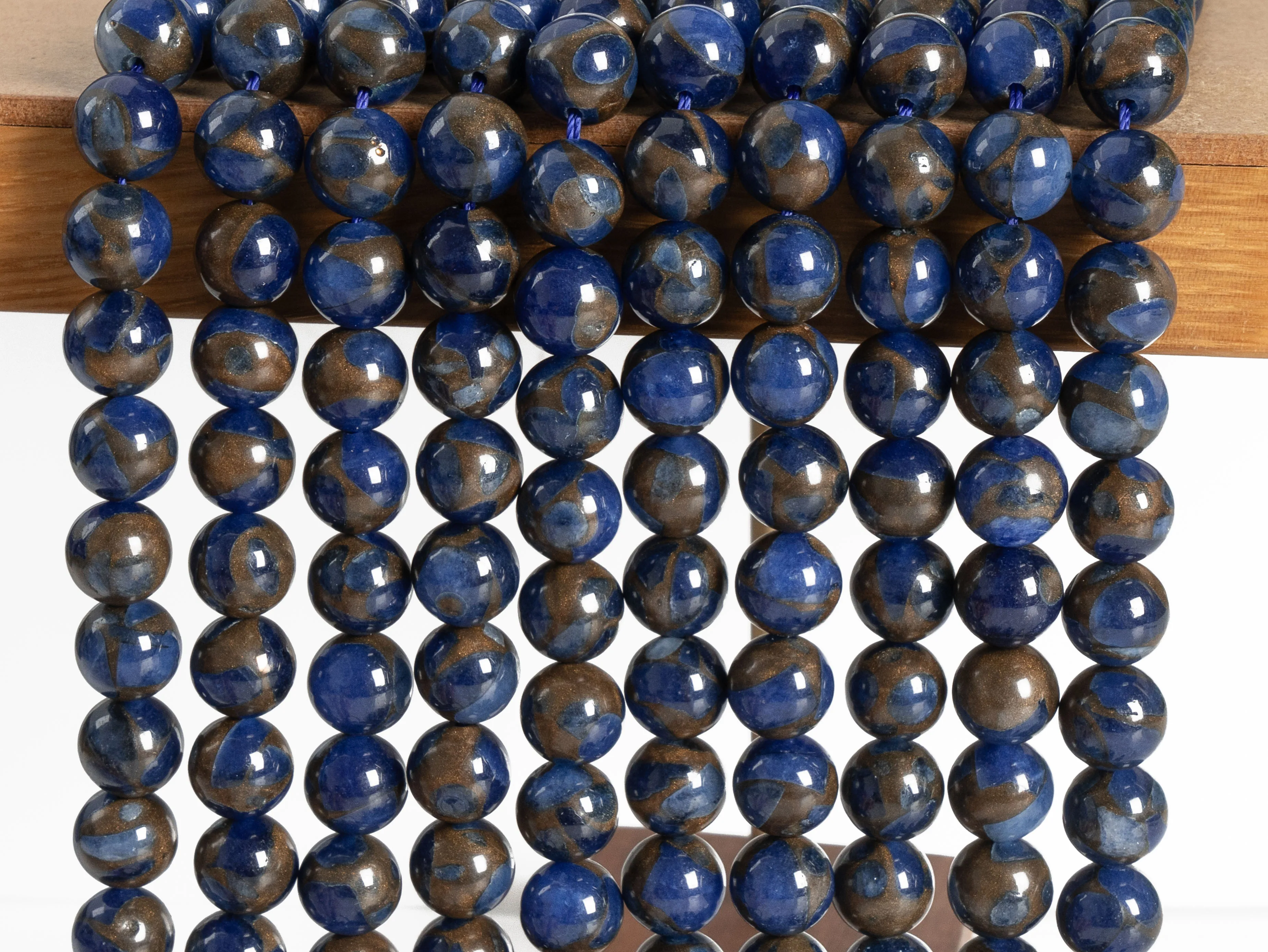 Night Sky Blue Sandstone Beads Synthetic Grade AAA Gemstone Loose Beads Round Size Options 4/8/10/12mm for Jewelry Making