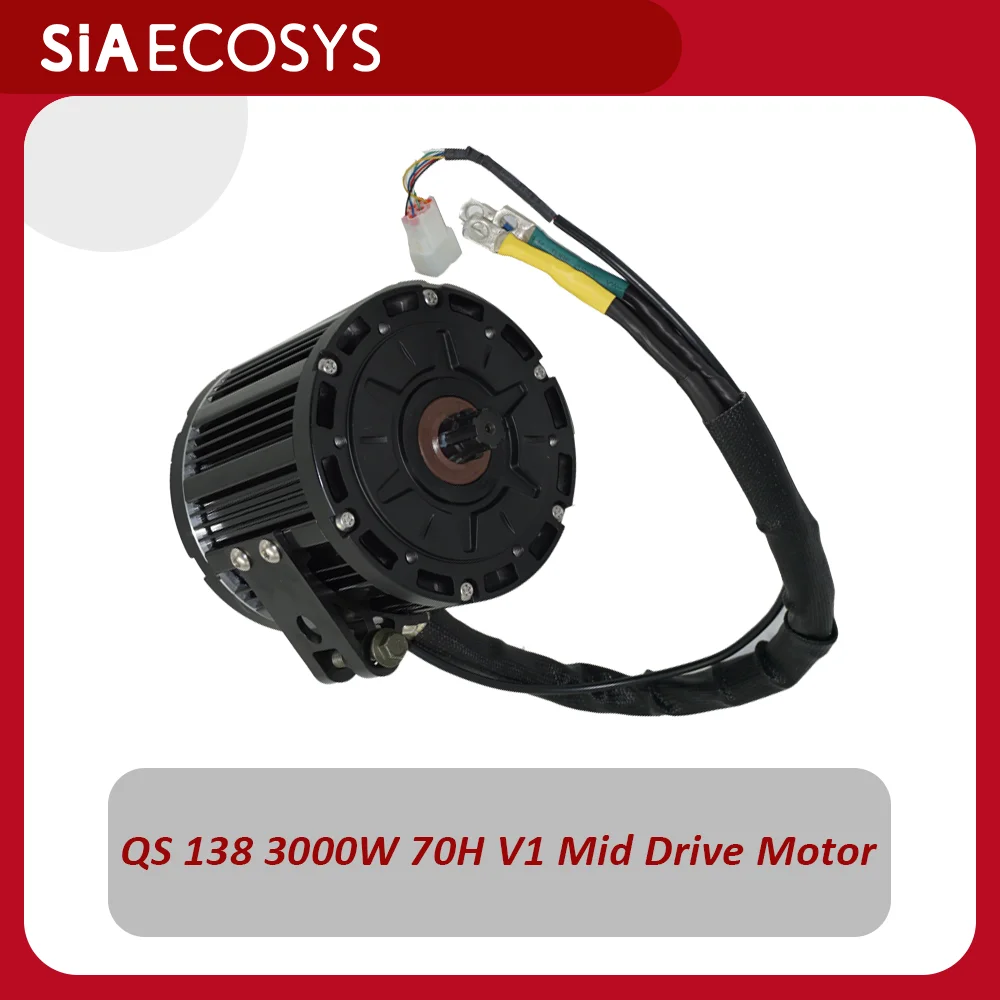 US Warehouse QS138 70H 3000W Mid Drive Motor, High Torque 428 Chain Sprocket for Electric Motorcycle E-bike, Speed 100+km/h